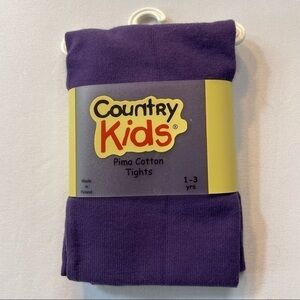 𝅺3 Pairs Country Kids Pima Cotton Tights Size 1-3 Yrs